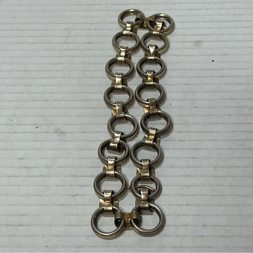 Vintage Sterling Silver 925 Art Deco NAPIER Signed Necklace Link Choker - Picture 3 of 9